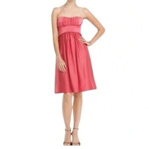 BCBG Max Azria Strapless Dress Coral Pink Knee Length Prom Formal Women's 0